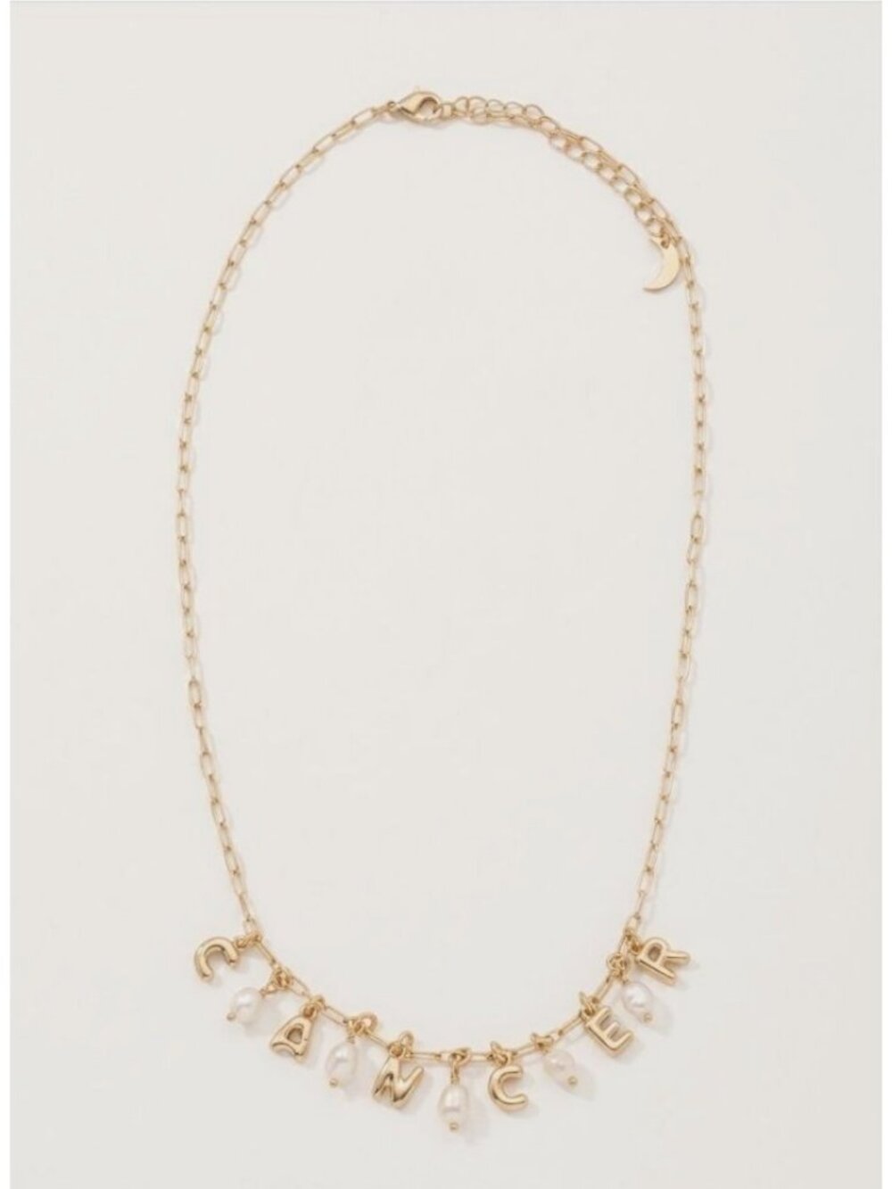 LUNA NORTE Cancer Gold And Pearl Charm Necklace